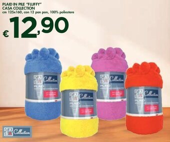 Bennet PLAID IN PILE "FLUFFY" CASA COLLECTION cm 125x160, con 12 pon pon, 100% poliestere offerta