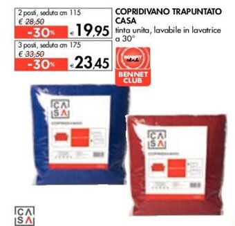 Bennet COPRIDIVANO TRAPUNTATO CASA 2 posti, seduta am 115 offerta