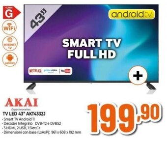 Expert AKAI TV LED 43" AKT4332J offerta