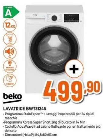 Expert beko LAVATRICE BWT3124S offerta