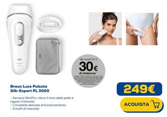 Euronics Braun Luce Pulsata Silk-Expert PL 3020 offerta