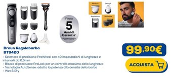 Euronics Braun Regolabarba BT9420 offerta