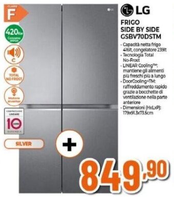Expert LG FRIGO SIDE BY SIDE GSBV70DSTM offerta