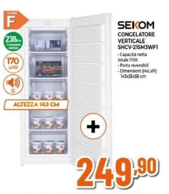 Expert SEKOM CONGELATORE VERTICALE SHCV-21SM3WF1 offerta