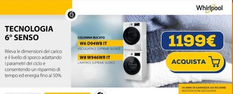 Euronics Whirlpool TECNOLOGIA 6° SENSO offerta