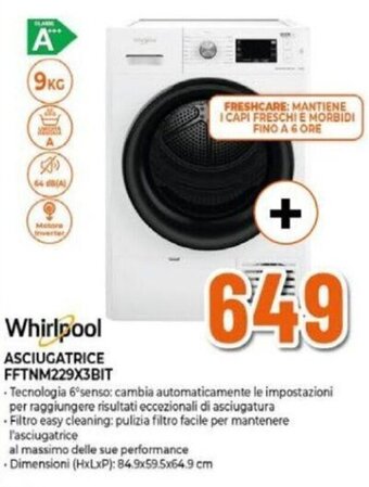 Expert Whirlpool ASCIUGATRICE FFTNM229X3BIT offerta