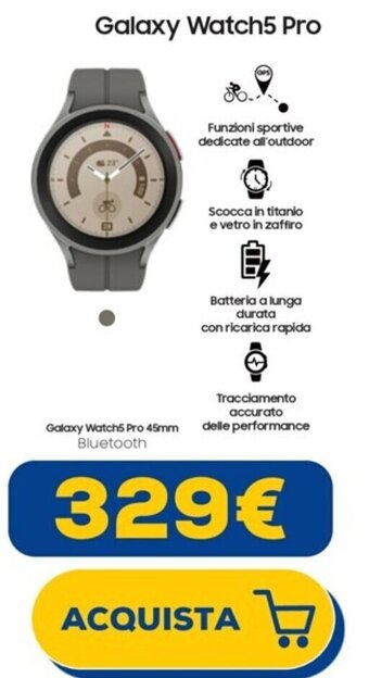 Euronics SAMSUNG Galaxy Watch5 Pro offerta