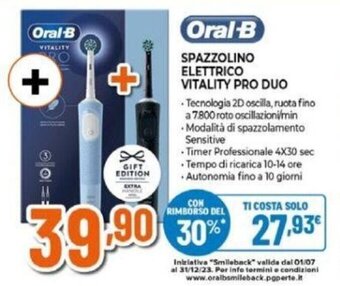 Expert Oral-B SPAZZOLINO ELETTRICO VITALITY PRO DUO offerta