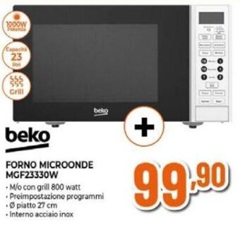Expert beko FORNO MICROONDE MGF23330W offerta