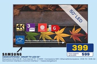 Euronics SAMSUNG UE5OCU7170UXZ -SMART TV LED 50" offerta