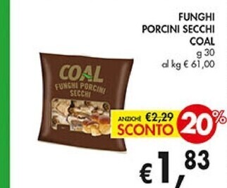 Coal Coal funghi porcini secchi offerta