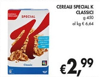 Coal Kelloggs cereali special k classici offerta