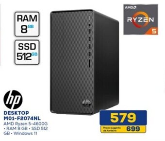 Euronics hp DESKTOP M01-F2074NL offerta