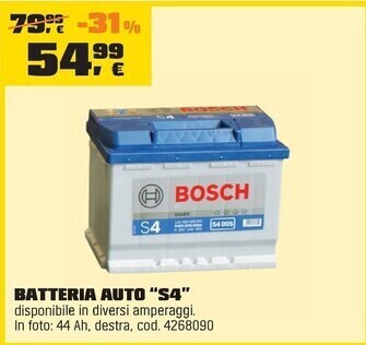 OBI Bosch batteria auto “s4” offerta