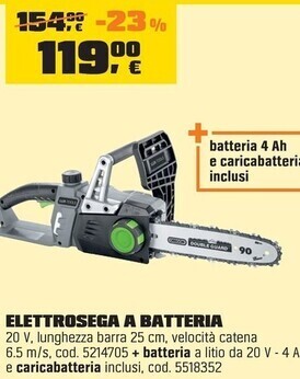 OBI Elettrosega a batteria offerta