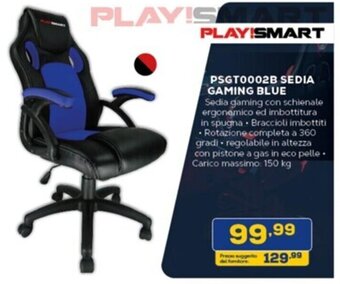 Euronics PSGT0002B SEDIA GAMING BLUE offerta