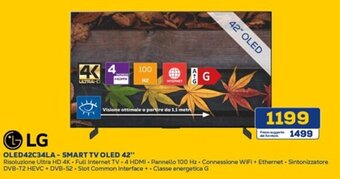 Euronics LG OLED42C34LA-SMART TV OLED 42" offerta