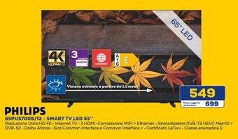 Euronics PHILIPS 65PUS7008/12 - SMART TV LED 65" offerta