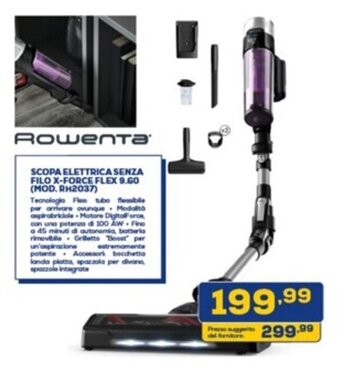 SCOPA ELETTRICA SENZA FILO X-FORCE FLEX 9.60 (MOD. RH2037)