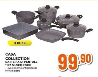 CASA COLLECTION BATTERIA DI PENTOLE 11PZ SILVER ROCK
