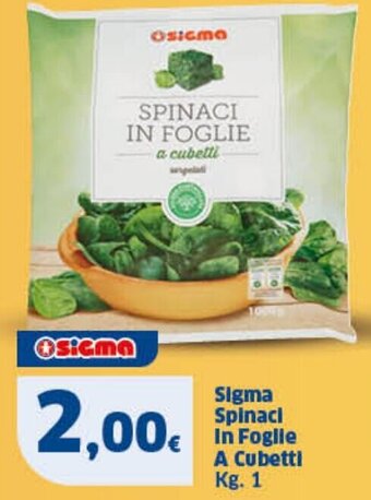 Il Punto Sigma Sigma Spinaci In Foglie A Cubetti Kg. 1 offerta