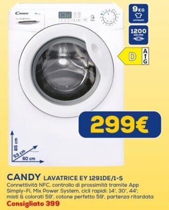 Euronics CANDY LAVATRICE EY 1291DE/1-S offerta