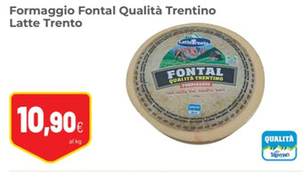 Coop Formaggio Fontal Qualità Trentino Latte Trento offerta