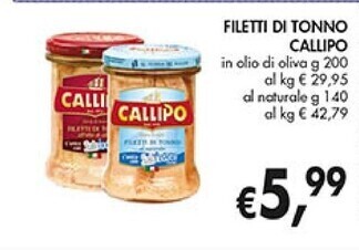 Coal Callipo filetti di tonno offerta
