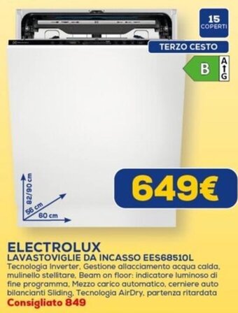 Euronics ELECTROLUX LAVASTOVIGLIE DA INCASSO EES68510L offerta