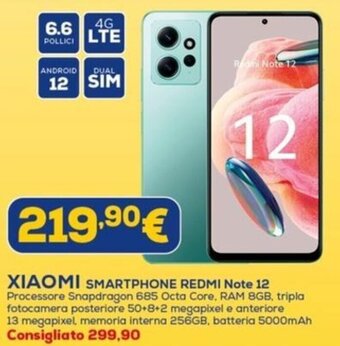 Euronics XIAOMI SMARTPHONE REDMI Note 12 offerta