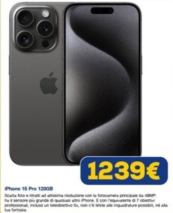 Euronics iPhone 15 Pro 128GB offerta