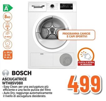 Expert BOSCH ASCIUGATRICE WTH85V08II offerta