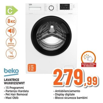 Expert beko LAVATRICE WUX81232WIIT offerta