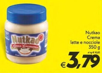 Iper Super Conveniente Nutkao Crema latte e nocciole 350 g offerta