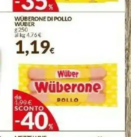 Doro Supermercati Wuber Wurstel di pollo offerta