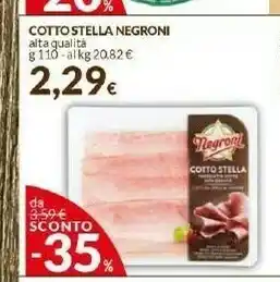 Doro Supermercati Negroni Prosciutto cotto offerta