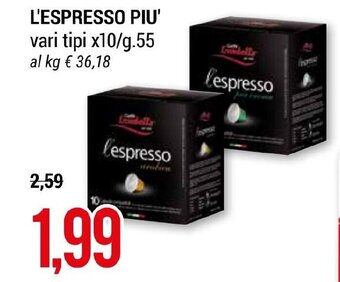 Hardis L'ESPRESSO PIU' vari tipi x10/g.55 offerta