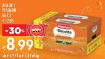 Bennet BISCOTTI PLASMON kg 1,2 offerta