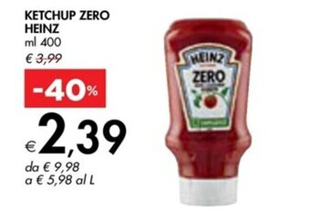 Bennet KETCHUP ZERO HEINZ ml 400 offerta