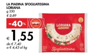 Bennet LA PIADINA SFOGLIATISSIMA LORIANA g 350 offerta