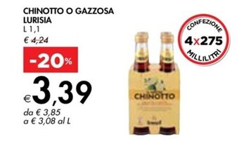 Bennet CHINOTTO O GAZZOSA LURISIA L 1, 1 offerta