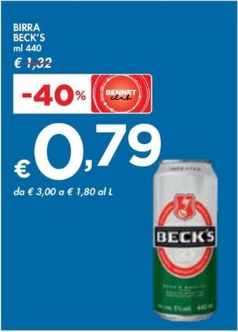 Bennet BIRRA BECK'S ml 440 offerta
