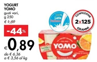 Bennet YOGURT YOMO gusti vari, g 250 offerta