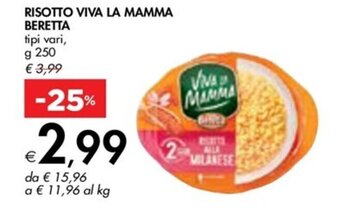 Bennet RISOTTO VIVA LA MAMMA BERETTA tipi vari, g 250 offerta