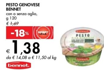 Bennet PESTO GENOVESE BENNET con o senza aglio, g 120 offerta