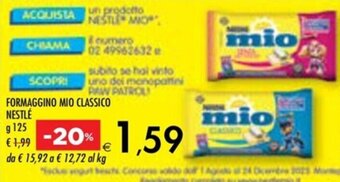 Bennet FORMAGGINO MIO CLASSICO NESTLÉ g 125 offerta