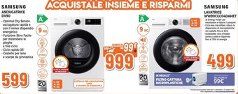 Expert SAMSUNG ASCIUGATRICE DV90 + LAVATRICE WW90CGC04DAHET offerta