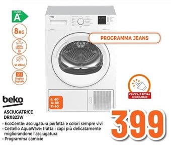 Expert beko ASCIUGATRICE DRX823W offerta