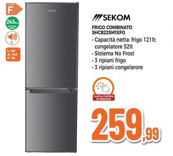 SEKOM FRIGO COMBINATO SHCB22SM1XFO