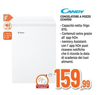 Expert CANDY CONGELATORE A POZZO CCHH100 offerta